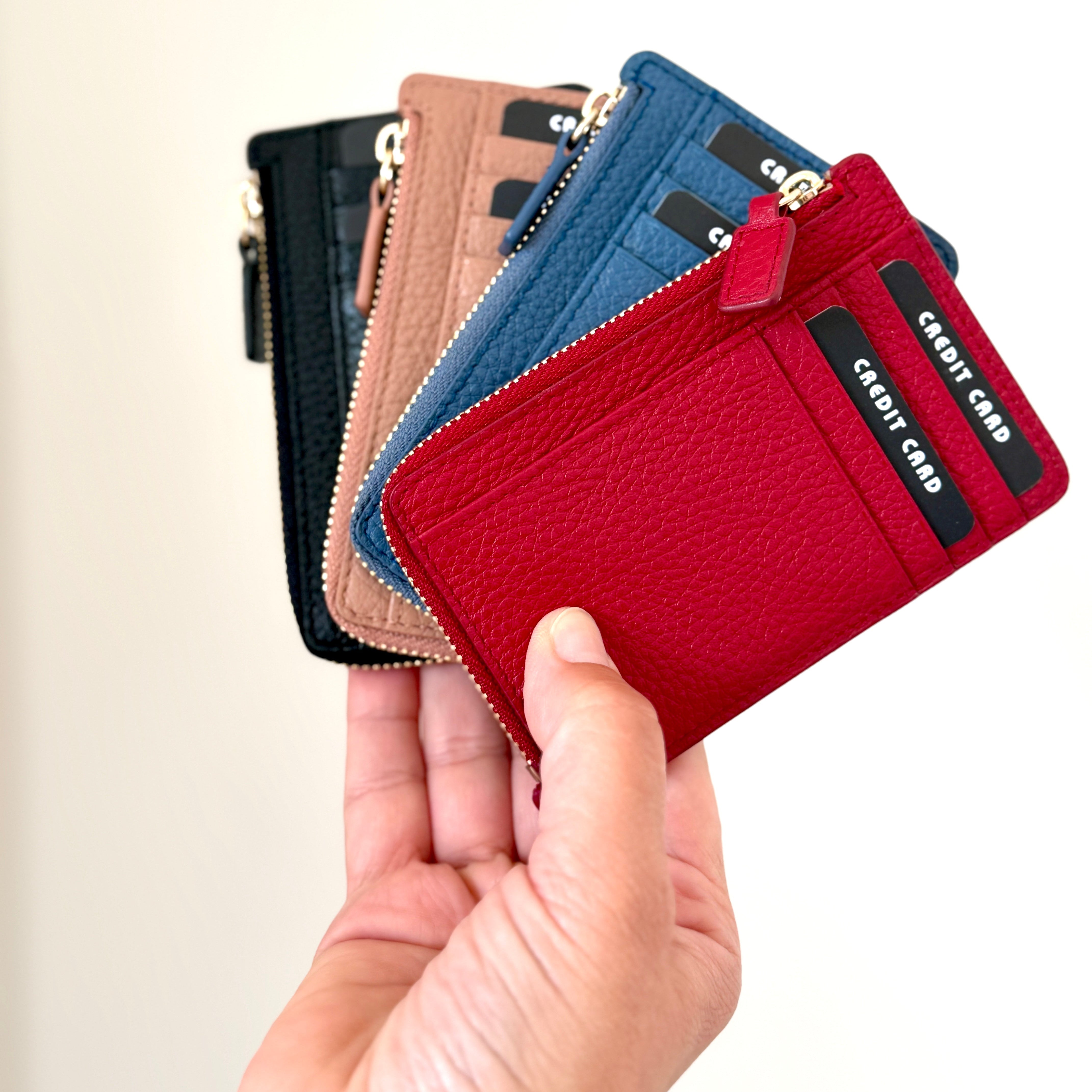 kleines Portemnonnaie in 4 Farben, minibag wallet, minibag portemonnaie, kleines Lederportemonnaie in rot und schwarz