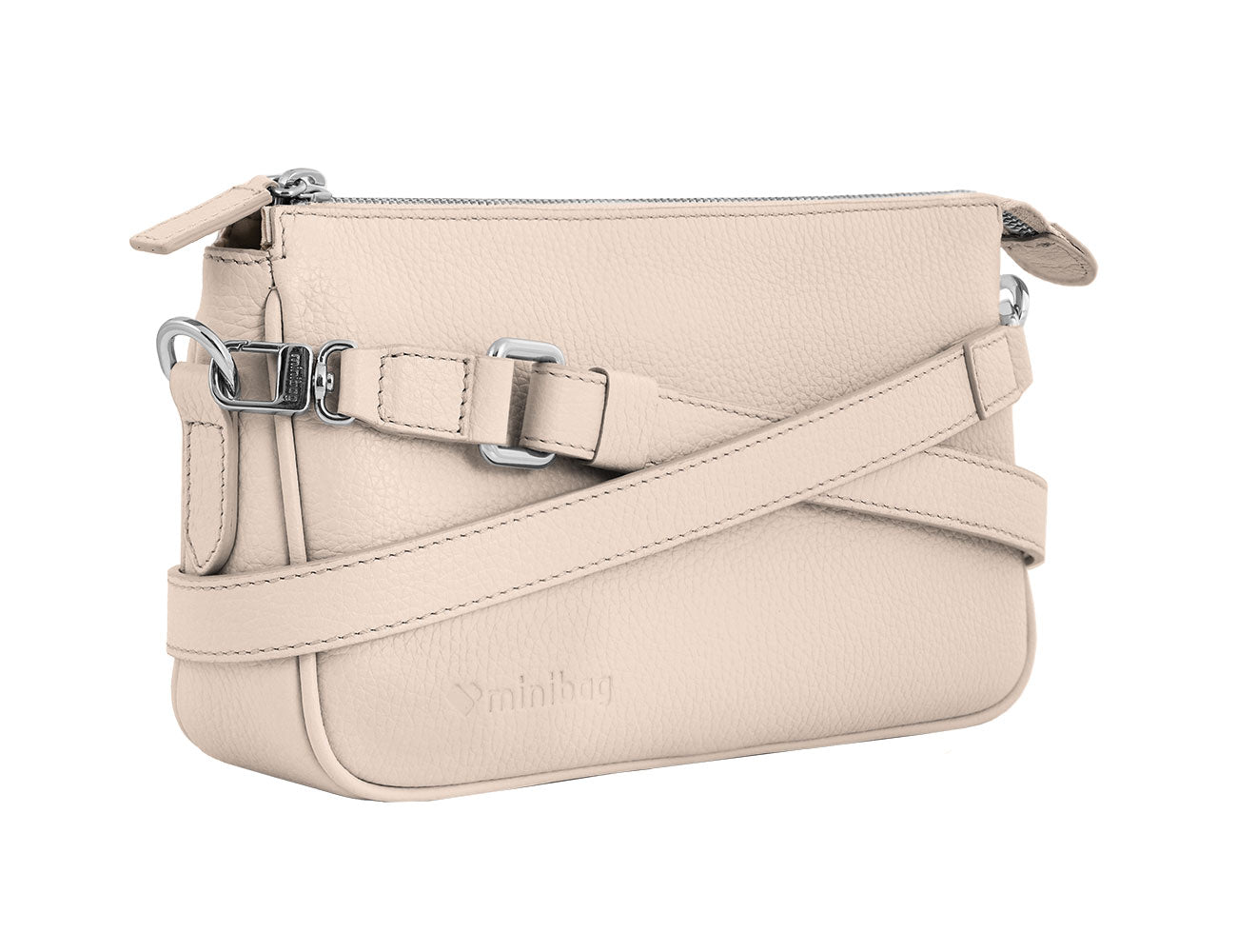 minibag Clutch Kate in der Farbe nude, Ledertasche, Umhängetasche kleine Ledertasche, - kleine Tasche, handy tasche zum umhängen, Umhänge Ledertasche Damen, kleine taschen zum umhängen, kleine ledertasche zum umhängen, kleine tasche elegant, kleine handtasche damen leder