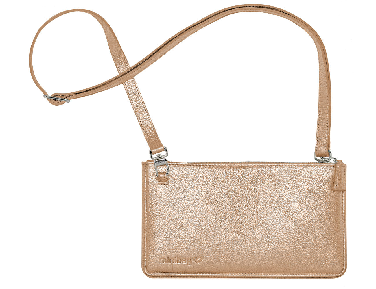 minibag metallic rose, Ledertasche rosegold, Umhängetasche rose, Geldtasche zum Umhängen, minibag