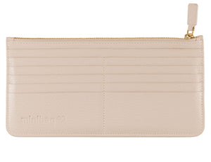 Minibag wallet nude, Geldbörse nude, Münzfach mit Reisverschluss, Vielseitige Geldbörse, Goldmetall