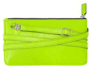 minibag neon yellow, Ledertasche neon gelb, Clutch Neon Gelb, Geldtasche zum Umhängen, minibag