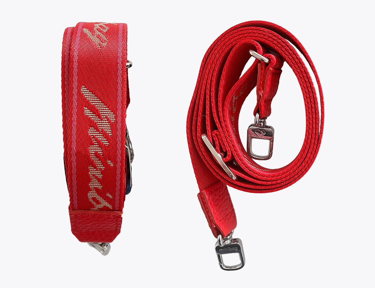 Minibag textile strap red, Textilgurt minibag rot, Textilgurt für Taschen, minibag Schriftbezug
